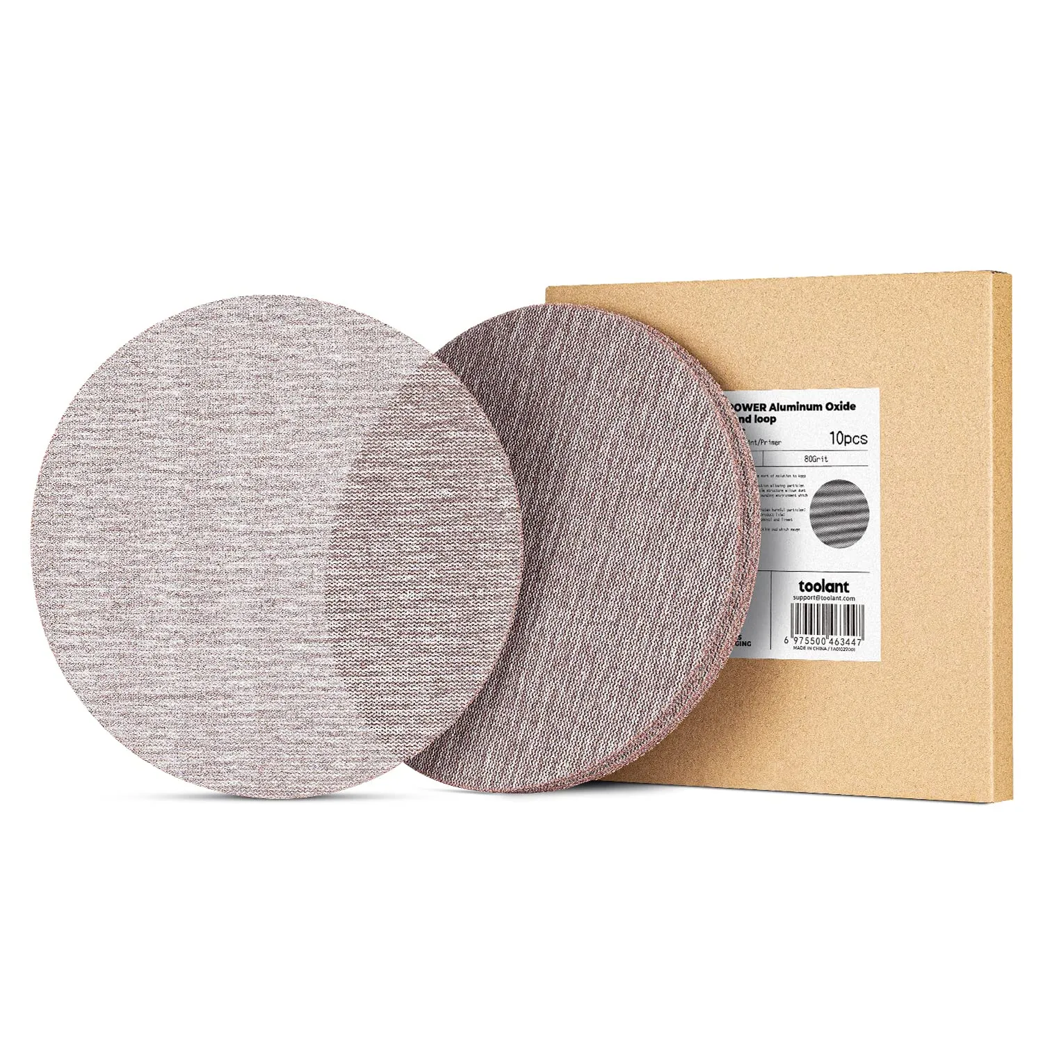 toolant Mesh Abrasive 9 inch Drywall Sander Sandpaper, Dust-Free Hook and Loop Drywall Sanding Disc (80 grit - 10pcs)