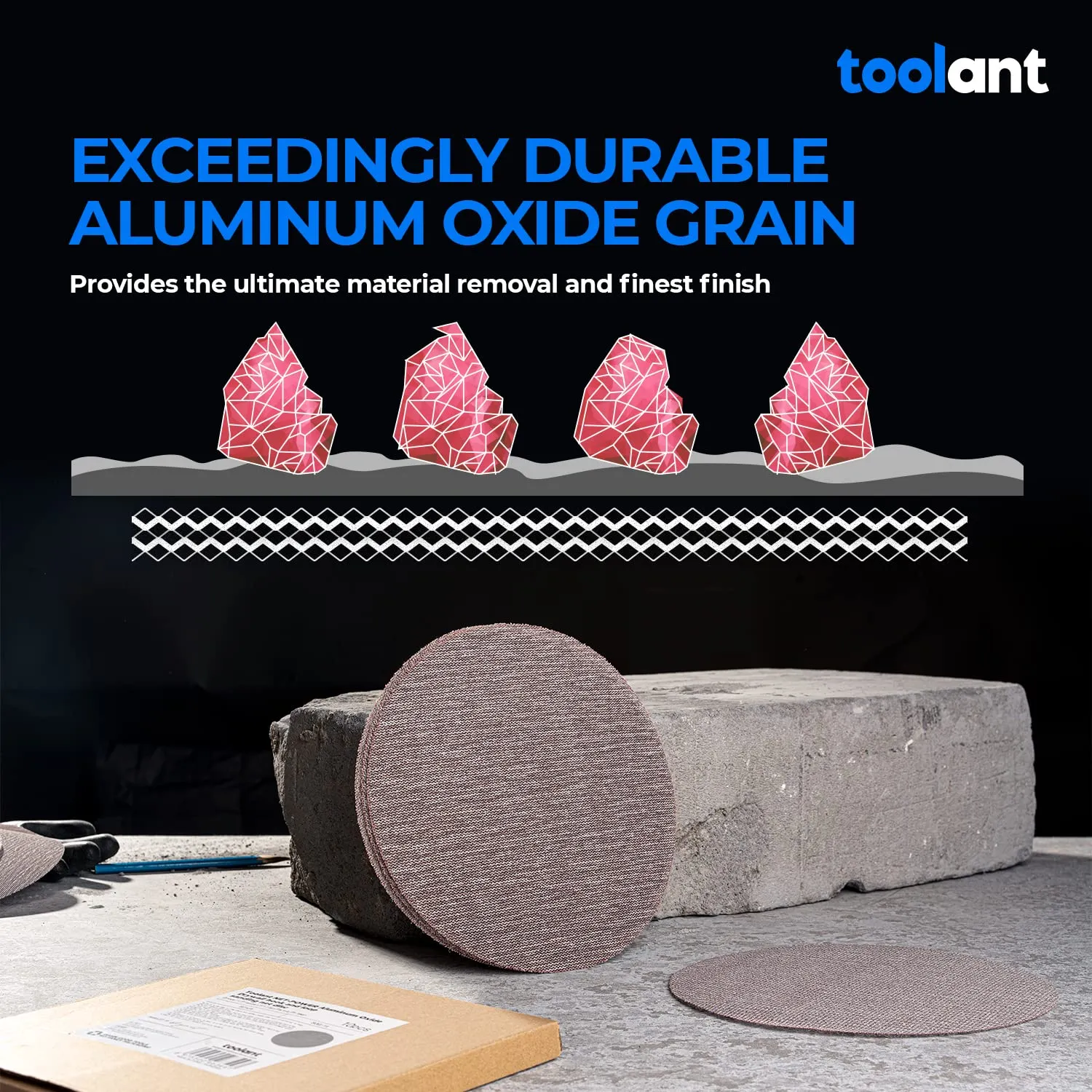 toolant Mesh Abrasive 9 inch Drywall Sander Sandpaper, Dust-Free Hook and Loop Drywall Sanding Disc (80 grit - 10pcs)
