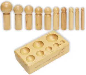 ToolUSA Wooden Dapping Set | 10 Precision Wooden Punches (17mm - 61mm) | Reversible Block | Perfect for Sheet Metal & Jewelry Crafting