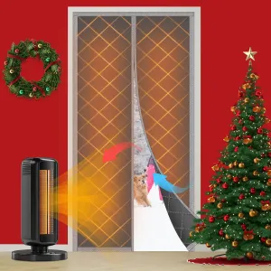 TORRAMI Magnetic Thermal Insulated Door Curtain, Fits Door Size 48" x 80", Thicken Oxford Material Door Screen Indoor/Outdoor Door Cover Weatherproof, Windproof, Soundproof, Protect Privacy