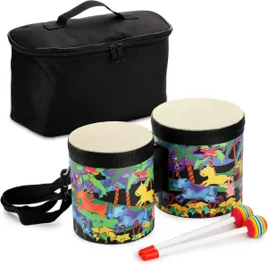 Tosnail 5" and 6" Bongo Drum with Storage Bag and Mallets, Hand Drum Kids Drum Set Percussion Instrument Musical Toy for Kids, Children, Toddlers, Christmas Birthday Gift