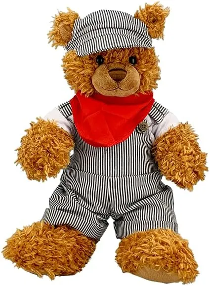 Train Conductor Outfit for 14"-18" Stuffed Animals – Railroad Worker Costume for Teddy Bears & Soft Toys – Fun Dress-Up Clothes