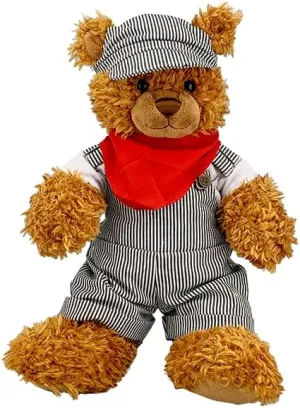 Train Conductor Outfit for 14"-18" Stuffed Animals – Railroad Worker Costume for Teddy Bears & Soft Toys – Fun Dress-Up Clothes