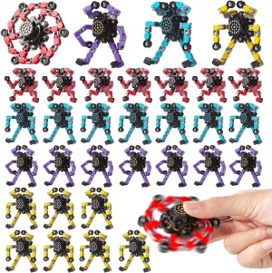 Transformable Fidget Spinners 32 Pcs for Kids and Adults Stress Relief Sensory Toys for Boys and Girls Fingertip Gyros for Classroom Party Favors for Kids Easter Basket Stuffers Gifts