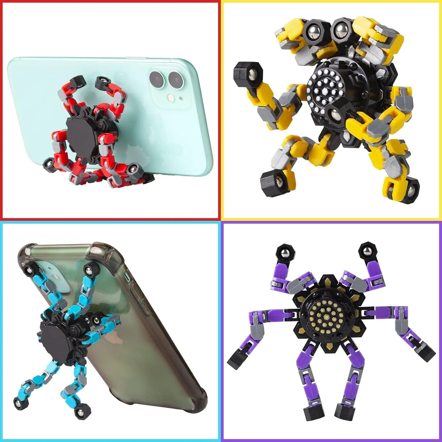 Transformable Fidget Spinners 32 Pcs for Kids and Adults Stress Relief Sensory Toys for Boys and Girls Fingertip Gyros for Classroom Party Favors for Kids Easter Basket Stuffers Gifts