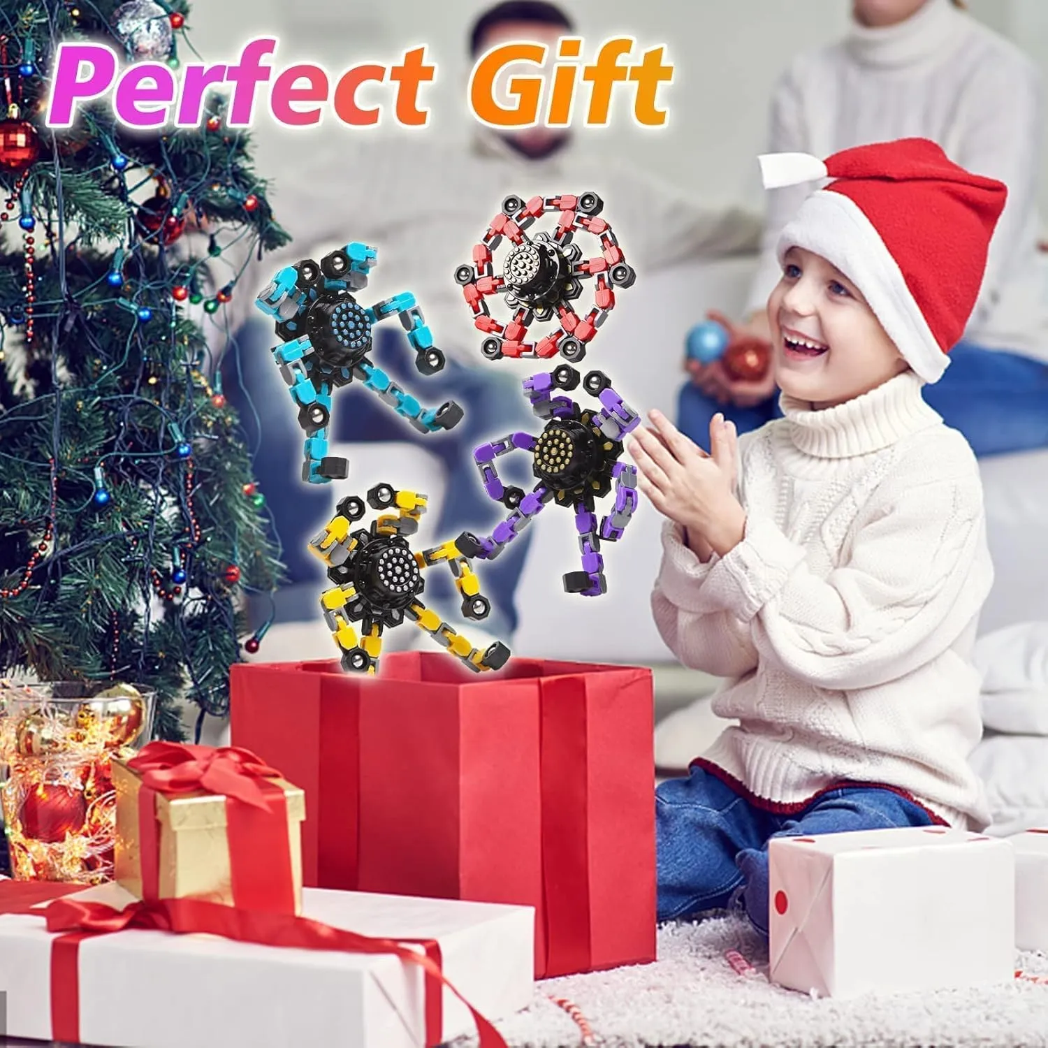 Transformable Fidget Spinners 32 Pcs for Kids and Adults Stress Relief Sensory Toys for Boys and Girls Fingertip Gyros for Classroom Party Favors for Kids Easter Basket Stuffers Gifts