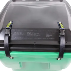 Trash Lock Original Two Strap Lid Lock, Very Secure, Deter Black Bears, Keep Raccoons, and Squirrels Out of Your Trash (Black, Original Two Strap)