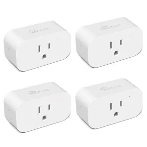 TREATLIFE 4 Pack Smart Plugs That Work with Alexa and Google Home, 7 Day Heavy Duty Programmable Timer, 1800W 15A WiFi Smart Outlet, Child Lock, Vacation Mode, Reliable WiFi Connection