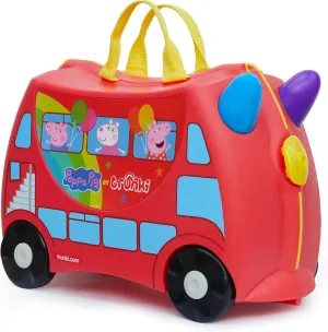 Trunki x Peppa Pig Ride-On Kids Suitcase - Carry-on Approved Kids Luggage, 18L Kids Travel Bag, Kids Suitcases on Wheels for Girls and Boys, Lightweight Cabin Hand Luggage with Tow Strap