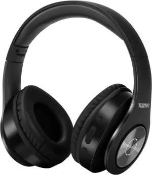 TUINYO Bluetooth Headphones, Over Ear Stereo Wireless Headset 40H Playtime with Deep Bass,Soft Memory-Protein Earmuffs,Built-in Mic Wired Mode PC/Cell Phones-Black