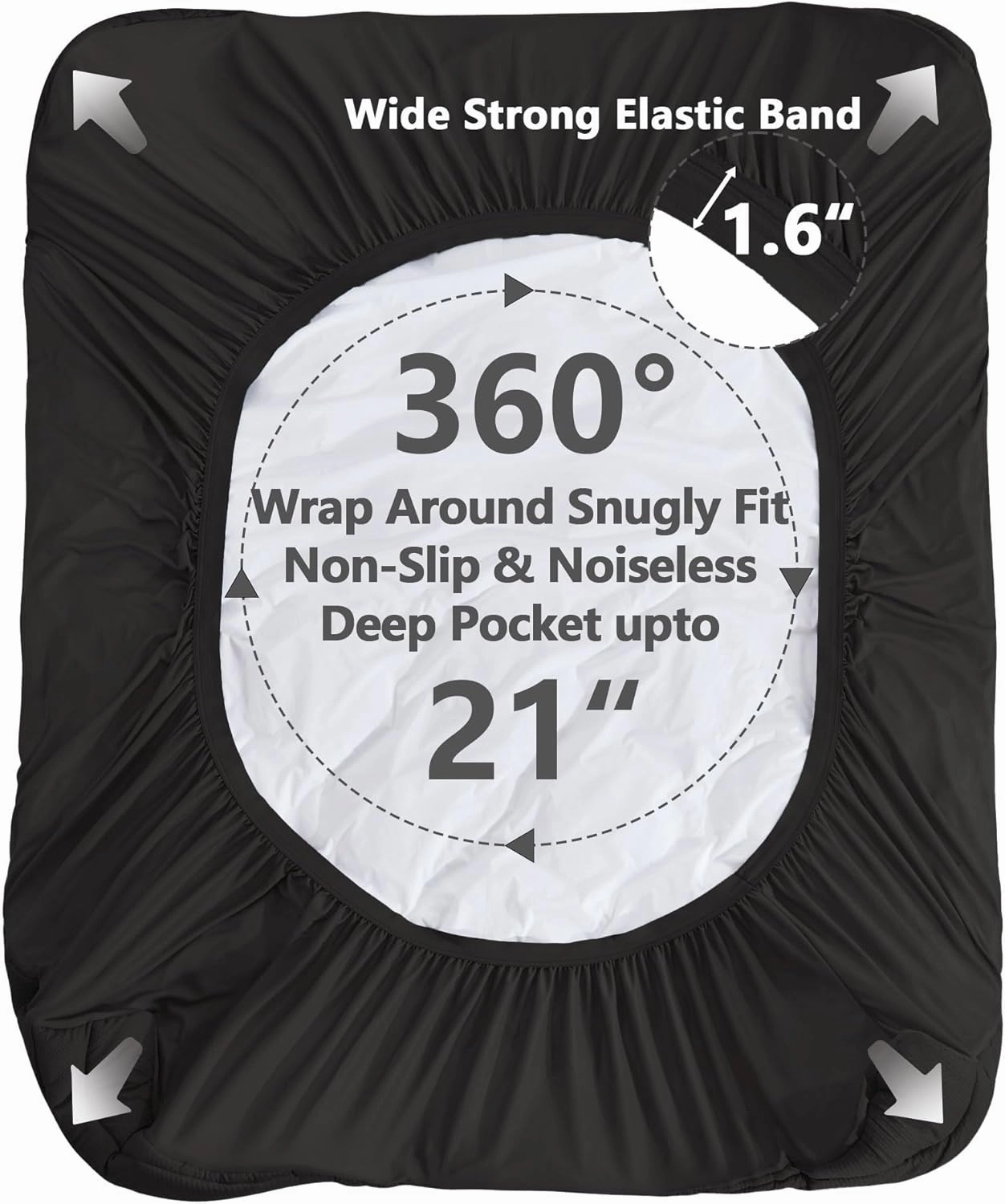 Twin Size Mattress Pad Waterproof, Pillow Top Cooling Twin Mattress Topper for Single Bed, Pee Proof Mattress Protector Cover Quilted Fitted with 8-21" Deep Pocket (39x75 inch, Black)