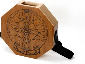 Two-Tone Cajon Drum – Portable Wooden Drum with Adjustable Strap (30 to 50 Inches), Unique Sound Varieties, Natural Brown, Ideal for Acoustic Performances and Outdoor Events