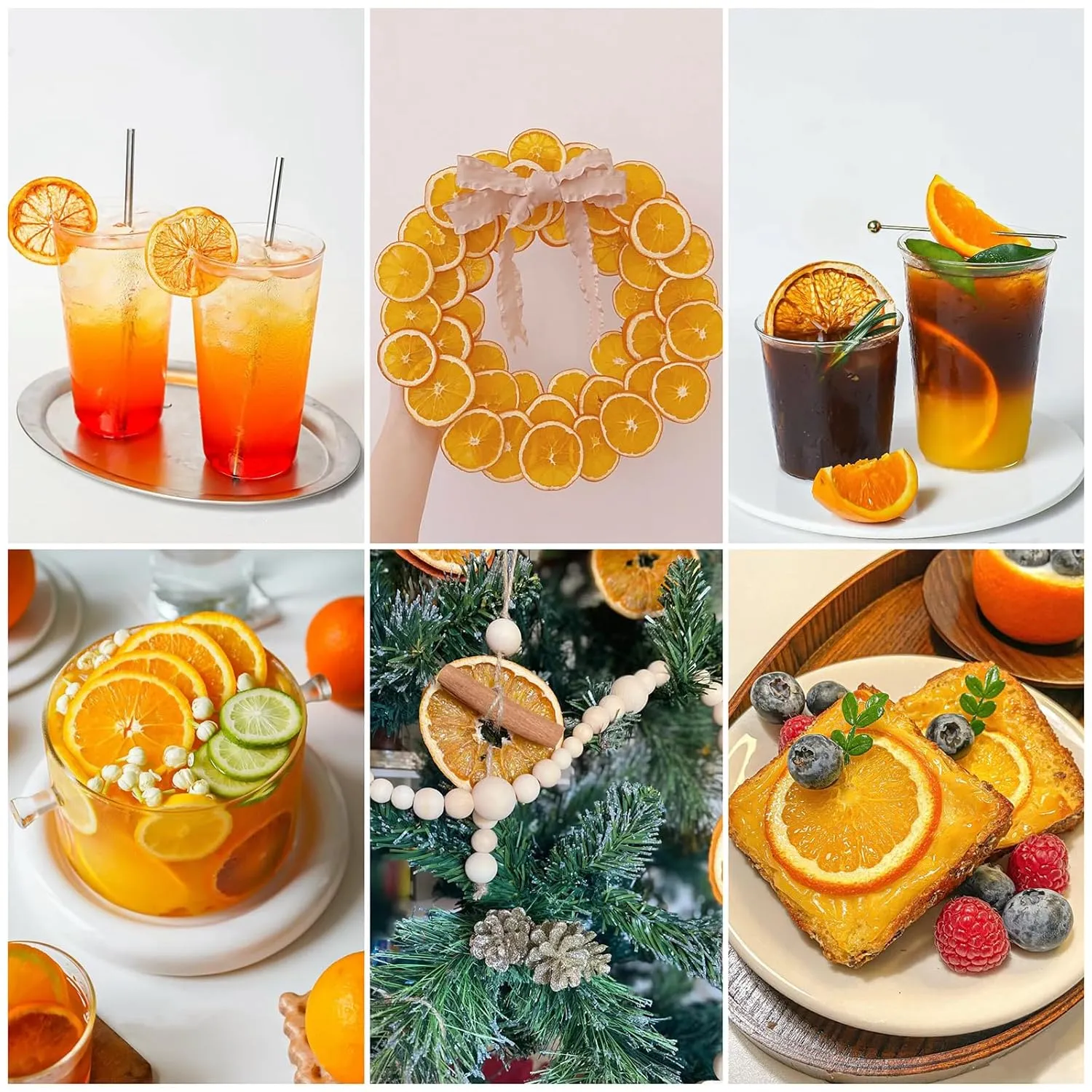 TXDYNLLK Dried Orange Slices 17.6oz(500g) Dehydrated Oranges for Vibrant Cocktails, Festive Christmas Decor, Aromatic Candles, Creative Crafts-Citrus Wheels Perfect for Flavorful Fruit Tea