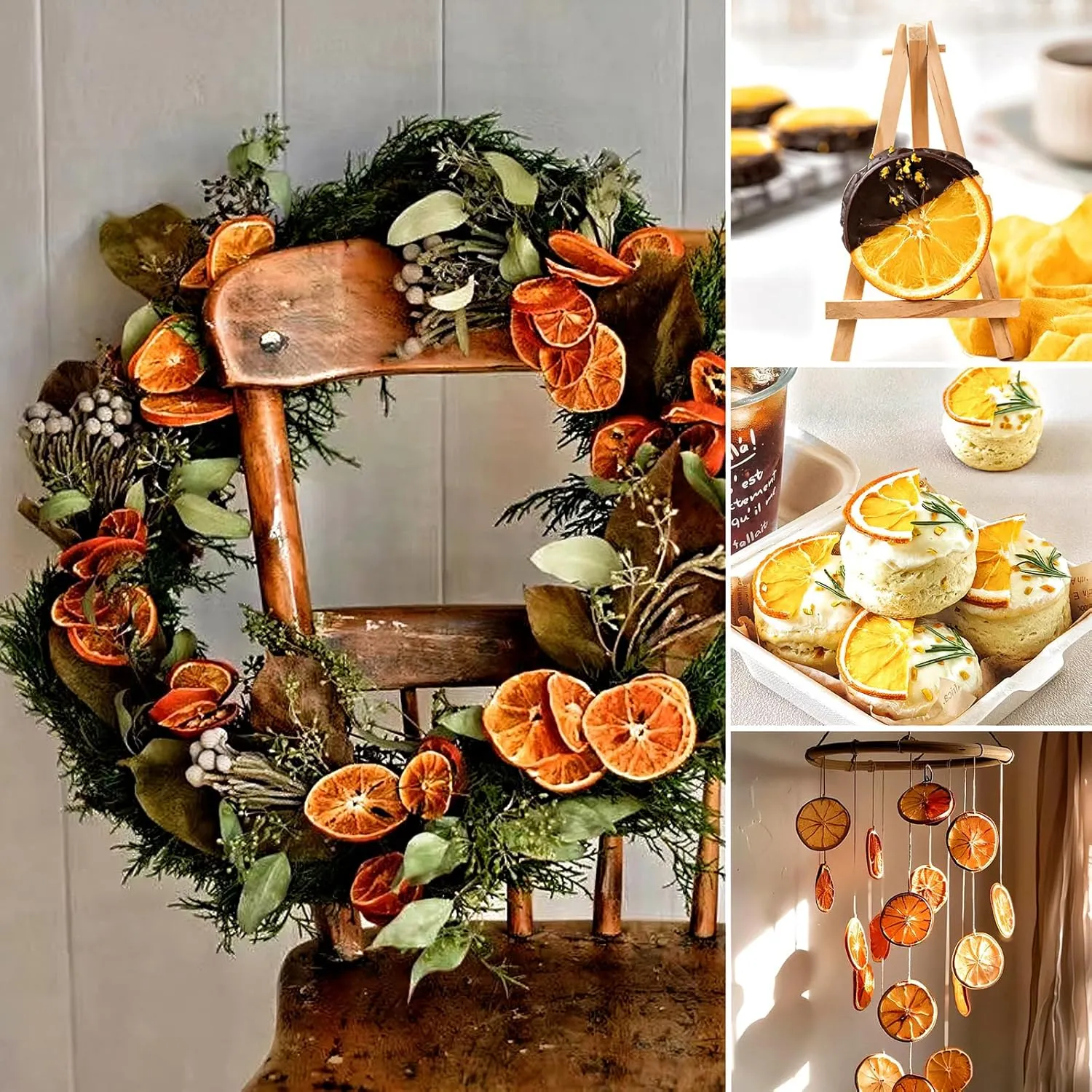 TXDYNLLK Dried Orange Slices 17.6oz(500g) Dehydrated Oranges for Vibrant Cocktails, Festive Christmas Decor, Aromatic Candles, Creative Crafts-Citrus Wheels Perfect for Flavorful Fruit Tea