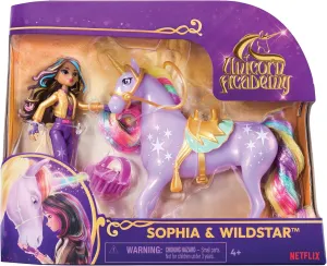 Unicorn Academy Rider and Unicorn Set – Approx. 12 cm, The Popular Netflix Series, with 2 Accessories and Brush for Creative Role Play, for Children from 4 Years, Assorted Items Without Pre-Selection