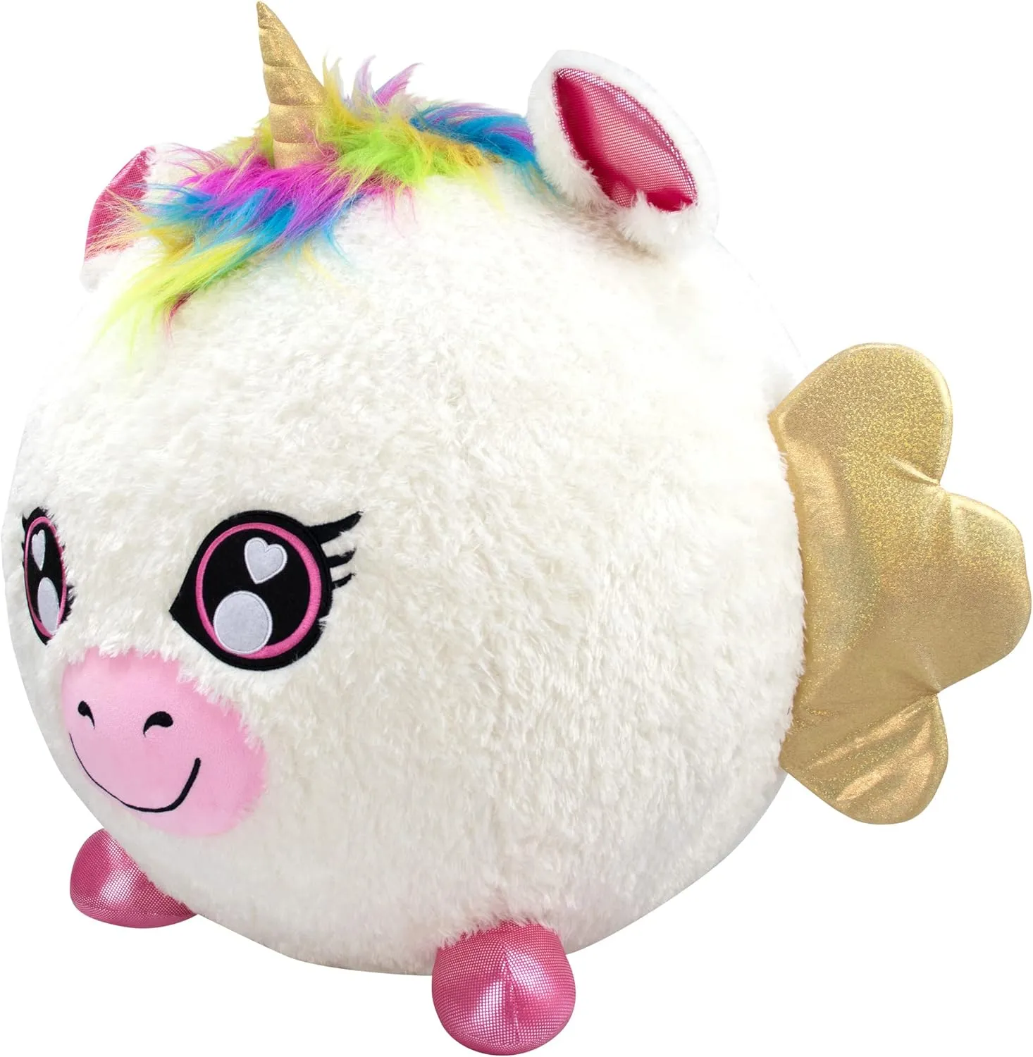 Unicorn Inflatable Plush. Experience Enchantment with Fantasy-Inspired Cuddly Companions. This Giant, Soft, and Squishy Inflatable Toy Comes with a Pump and is Perfect for Ages 3-10, White