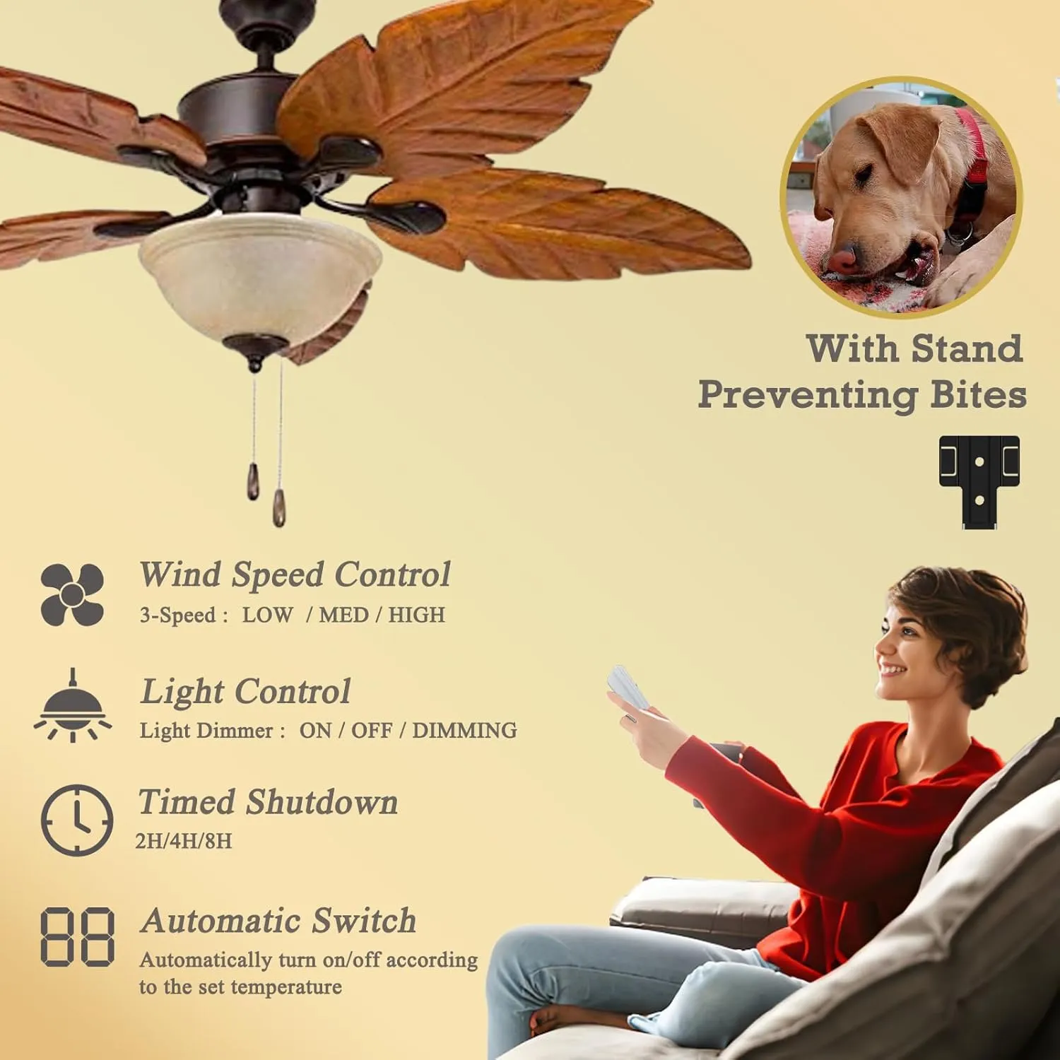 Universal Ceiling Fan Thermostatic Remote Control Kit Replacement for Hampton Bay Home Decorators Collection 68108, 98108, HD3 2AAZP TR220A KUJCE10318 HD3 Light Dimmer with Wall Holder Mount