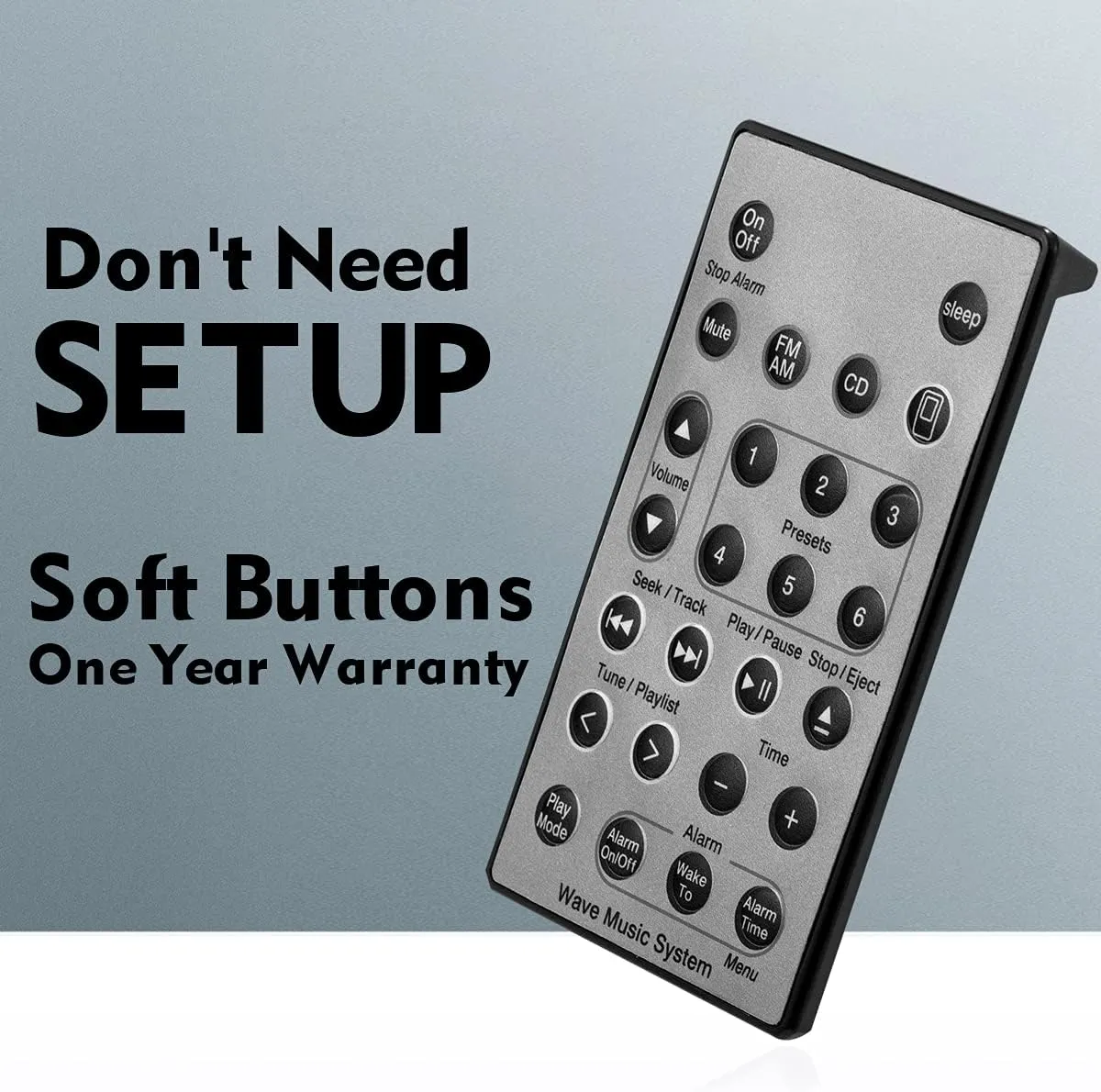 Universal Replacement Remote Control for Bose Wave Sound Touch Music Radio System I II III IV - Without Battery Silver Color