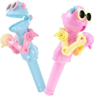 UPKOCH Lollipop Case, 2pcs Creative Lollipop Robot Holder, Novelty Robot Toy Creative Design Eat Lollipop, Dinosaur Shape Lollipop Holder for Kids Children