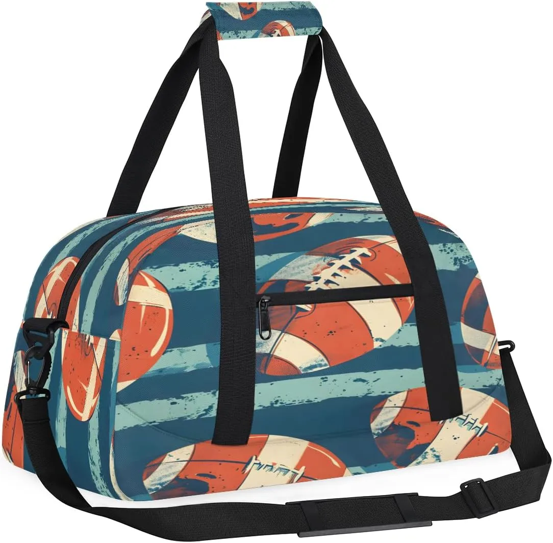 USA Soccer Kids Overnighter Duffel Bags for Boys, Carry-On Size Sports Gym Bag with Front Zipper Pocket for School Practice or Overnight Travel Weekender Sleepover Tote Bag
