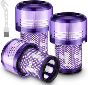 V12 Filter Replacements for Dyson V12 Detect Slim, Detect Slim Animal, Slim  Cordless Vacuum and V12 Slim Absolute Vacuums, SV34, SV35 V12 Vacuum Cleaner Filter Replacement, Part No. 971517-01, 3 Pack