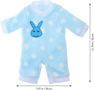 Vaguelly 1set Doll Rabbit Pajamas with Shoes Adorable Doll Decoration Outfit for Dolls Easy to Dress Up with Zipper Design Creative Imagination