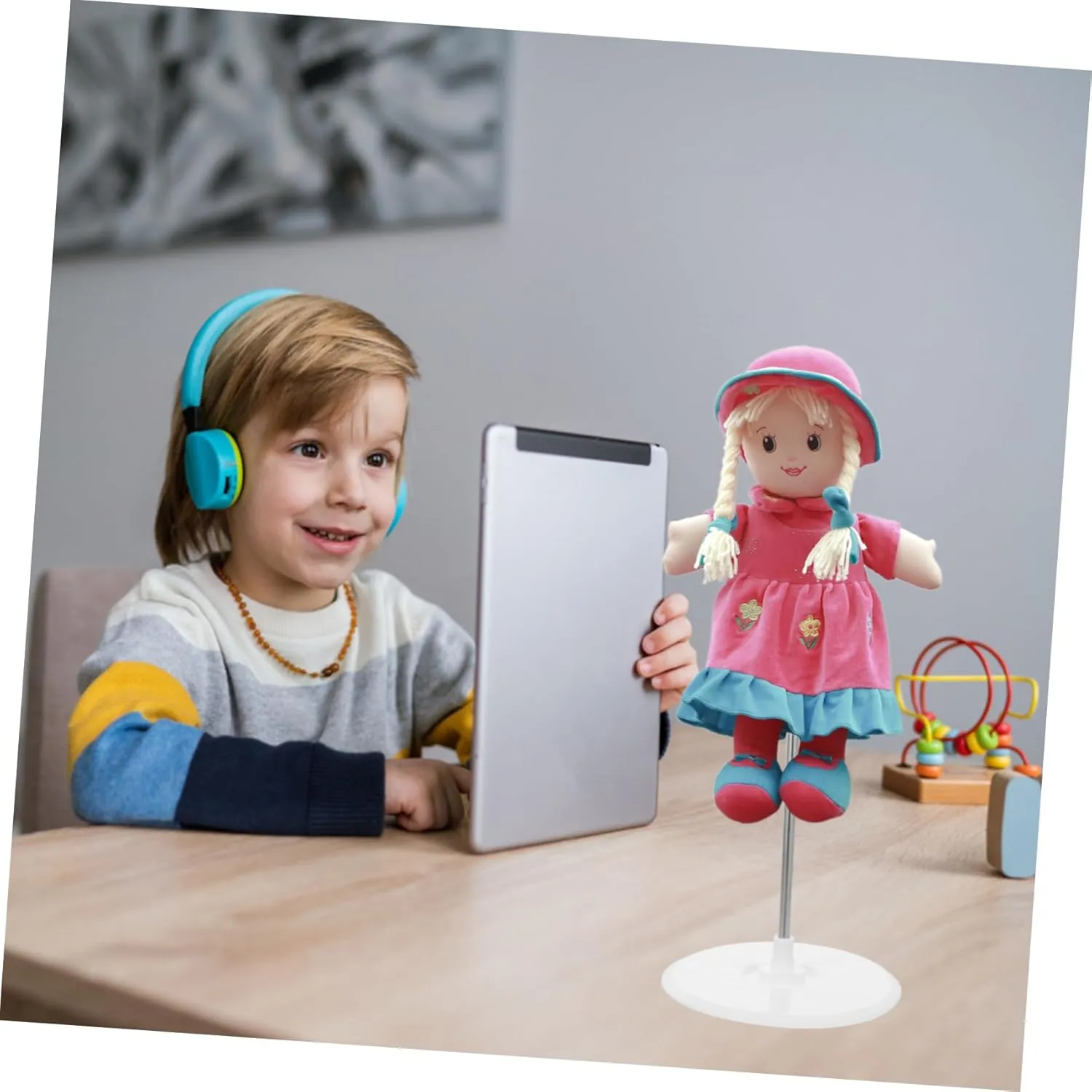 Vaguelly 2pcs Doll Stand Doll Dress Form Mannequin Adjustable Height Doll Holder Action Figure Display Holder Dolls Support Action Figures Mini Card Waist Plastic Standing Frame