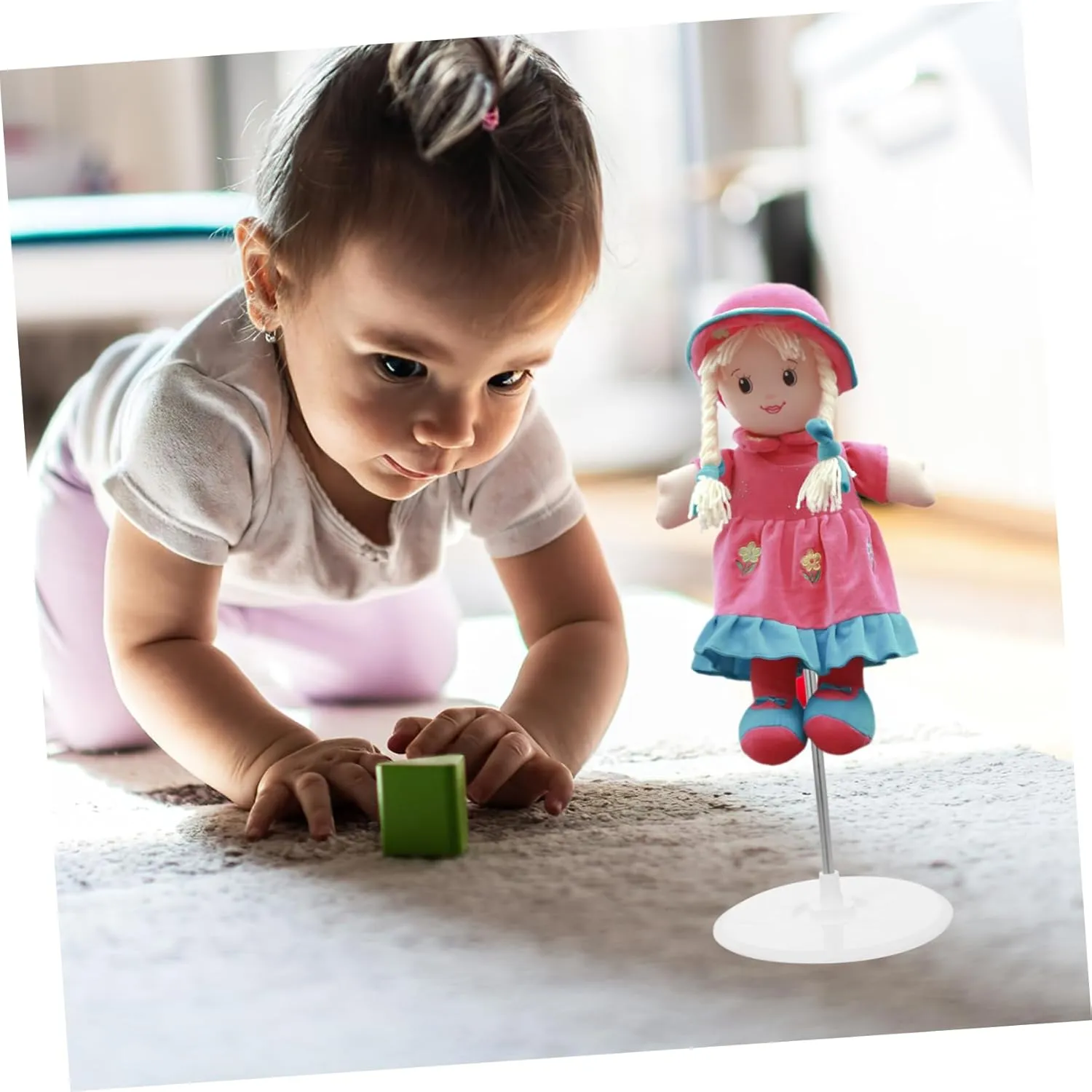 Vaguelly 2pcs Doll Stand Doll Dress Form Mannequin Adjustable Height Doll Holder Action Figure Display Holder Dolls Support Action Figures Mini Card Waist Plastic Standing Frame