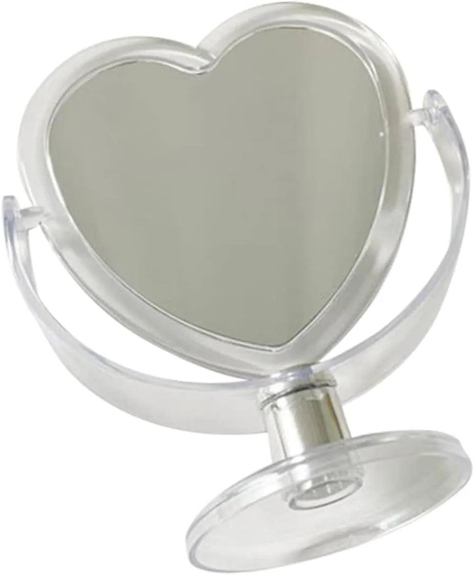 Vaguelly Unique Acrylic Makeup Mirror Heart Shape Design Home Decor for Bedroom Office