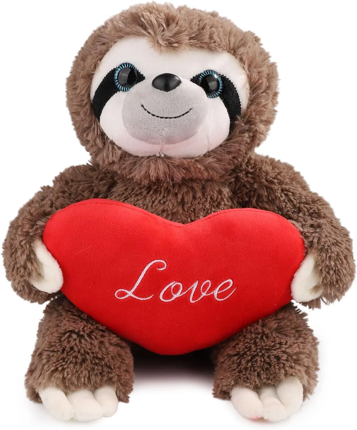 Valentine's Day Sloth Plush Toy, 12.6x7.87 Inch Plush Sloth Holding Love Heart Valentine's Day Stuffed Soft Fluffy Toys for Kids Valentine's Day Anniversary