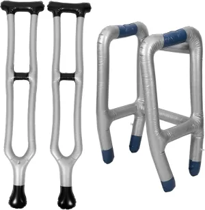 VALICLUD 1set Inflatable Crutch Medical Rack Toy for Stage Performance and Birthday Parties Creative Prank Decoration Inflatable Walking Stick Props and Portable