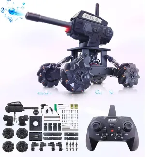VANLINNY Robot Kits,360° Drifting RC Tank Toy,Science Projects for Ages 8-12,STEM Educational Kit for Beginner,10 mph Fast DIY Remote Control Car,Programmable/Rechargeable, for Birthday.