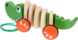 VANZACK Wooden Pull Along Car Shape Educational Waddling Walker for Safe Enhance Balance and Coordination Skills