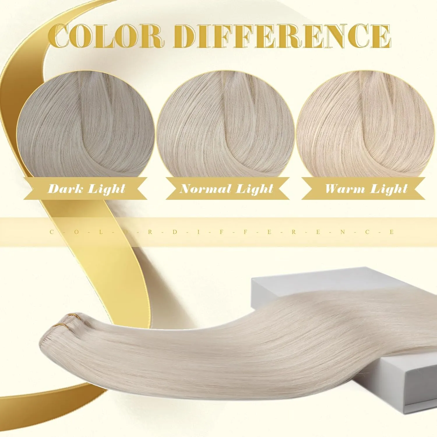 Ve Sunny Human Hair Clip in Extensions Blonde Clip in Hair Extensions Platinum Blonde Human Hair Extensions Clip ins Elegant Clip in Human Hair Extensions Add Hair Length 7pcs 120g 22inch