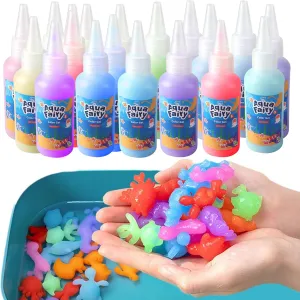 VEEBASY Magic Water Toy Kit, 60ml Magic Water Set with 24 Shape Molds, Handmade Water Toys Modern Mint, Handmade Water Toy,Creative Magic Water Toy Creation kit for Kids Birthday Gifts（20PCS）