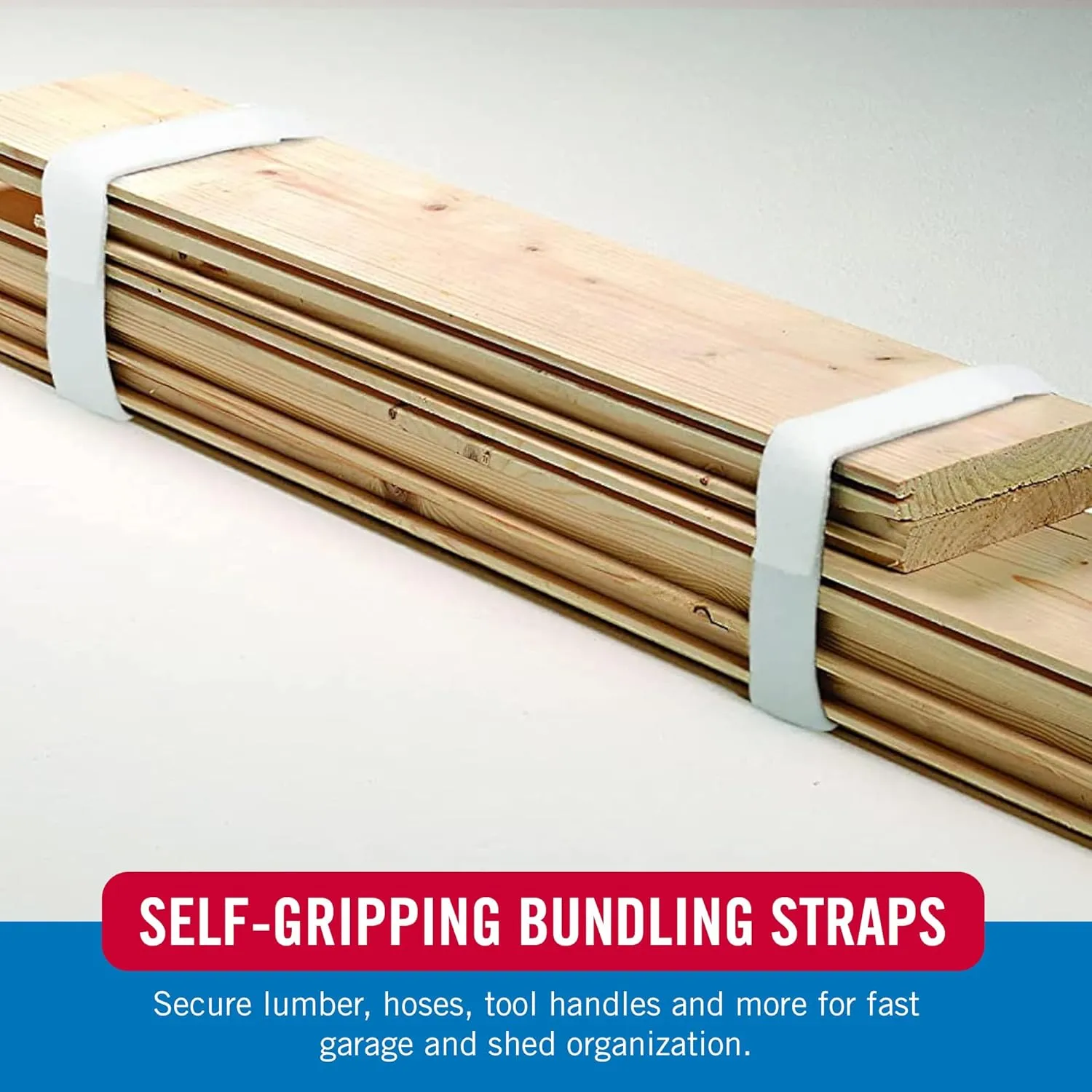 VELCRO Brand Cut to Length Straps Heavy Duty | 45 Ft x 3/4 in | ONE-WRAP Self-Gripping Double Sided Roll | Bundling Ties Fasten to Themselves for Secure Hold, VEL-30835-AMS, White