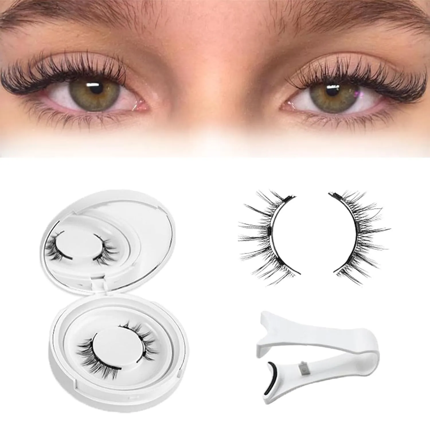 Velleara Magnetic Lashes, 2025 New Reusable Magnetic Eyelashes Natural Look with Applicator (Natural)