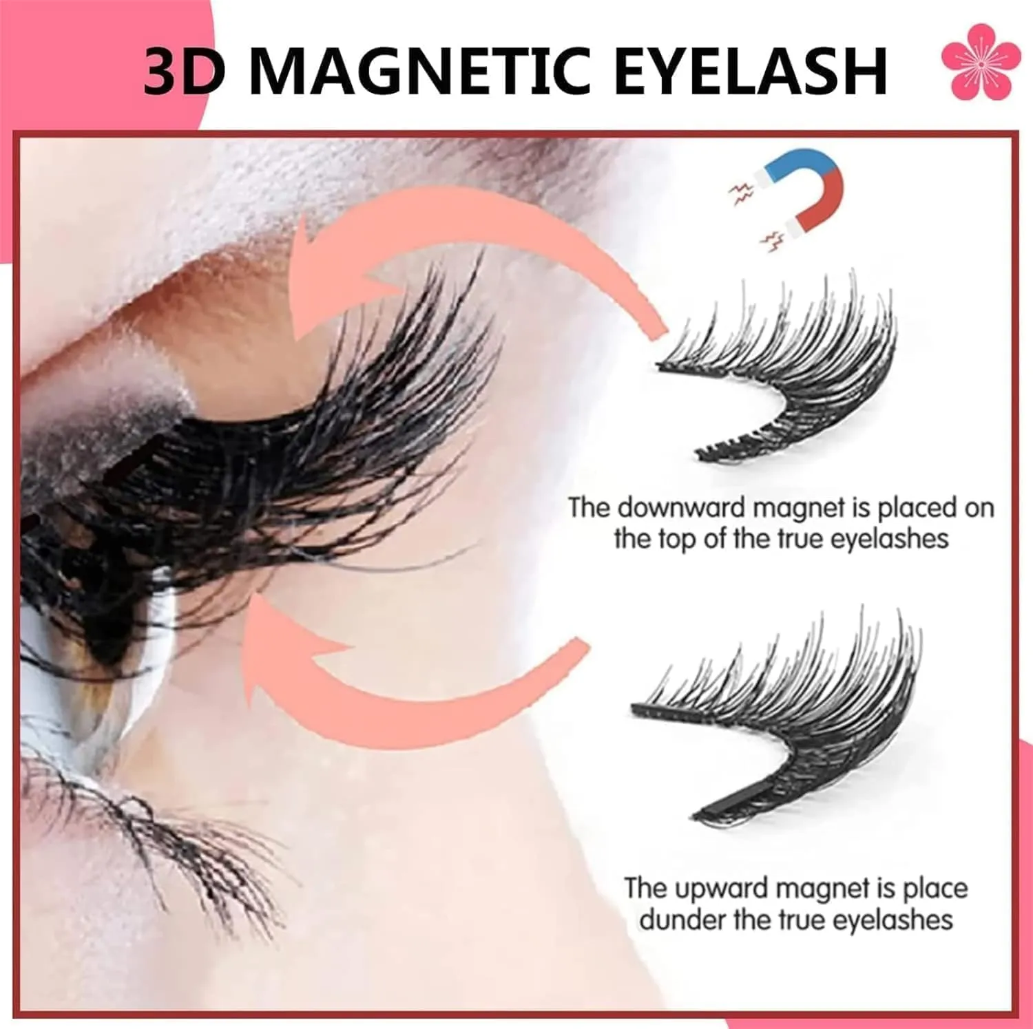 Velleara Magnetic Lashes, 2025 New Reusable Magnetic Eyelashes Natural Look with Applicator (Natural)
