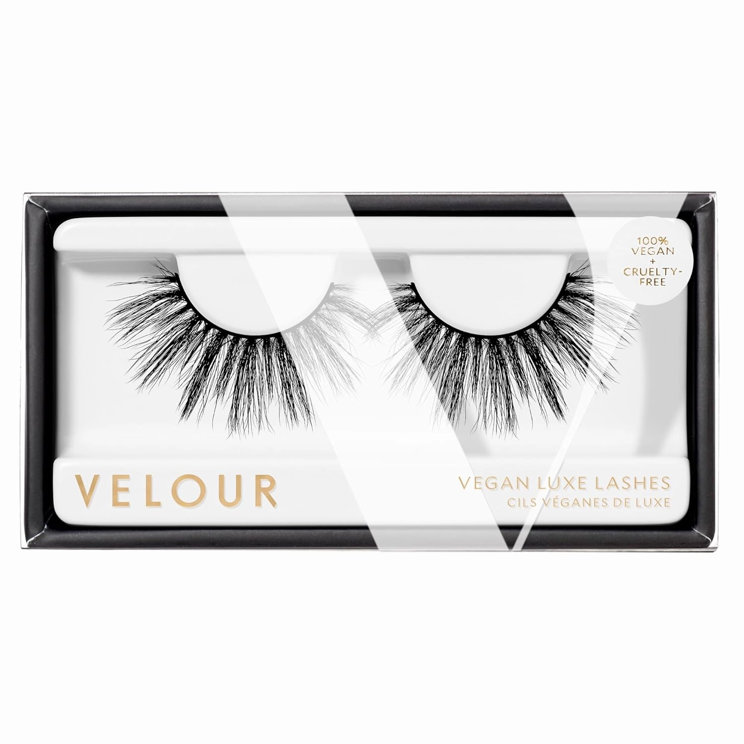 Velour Vegan Luxe Eyelashes, Luxurious Natural False Lashes, Lightweight, Reusable, Handmade Fake Lash Extensions, Wear up to 25 Times, 100% Vegan Mink, Soft and Comfortable, All Eye Shapes