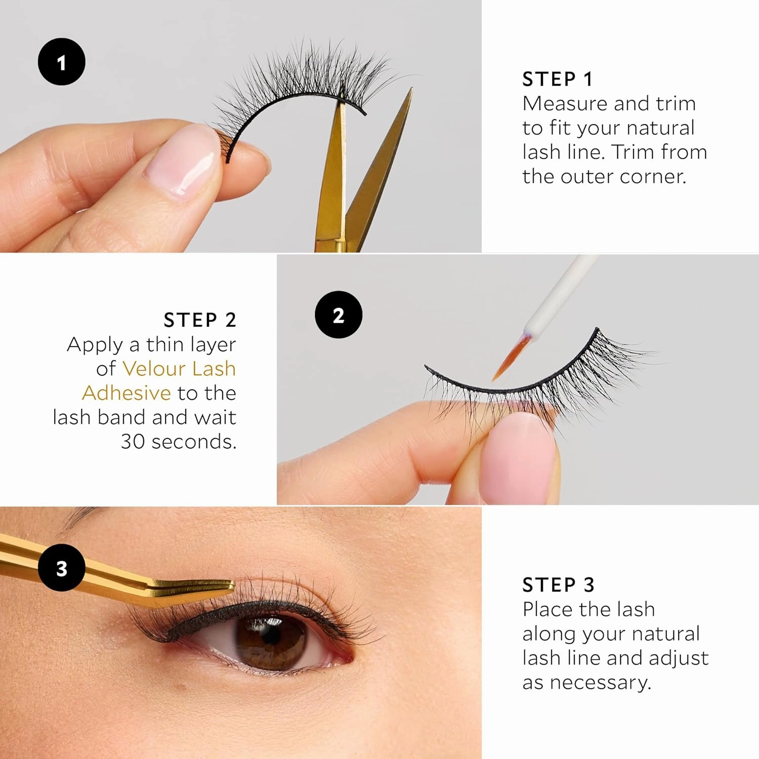 Velour Vegan Luxe Eyelashes, Luxurious Natural False Lashes, Lightweight, Reusable, Handmade Fake Lash Extensions, Wear up to 25 Times, 100% Vegan Mink, Soft and Comfortable, All Eye Shapes