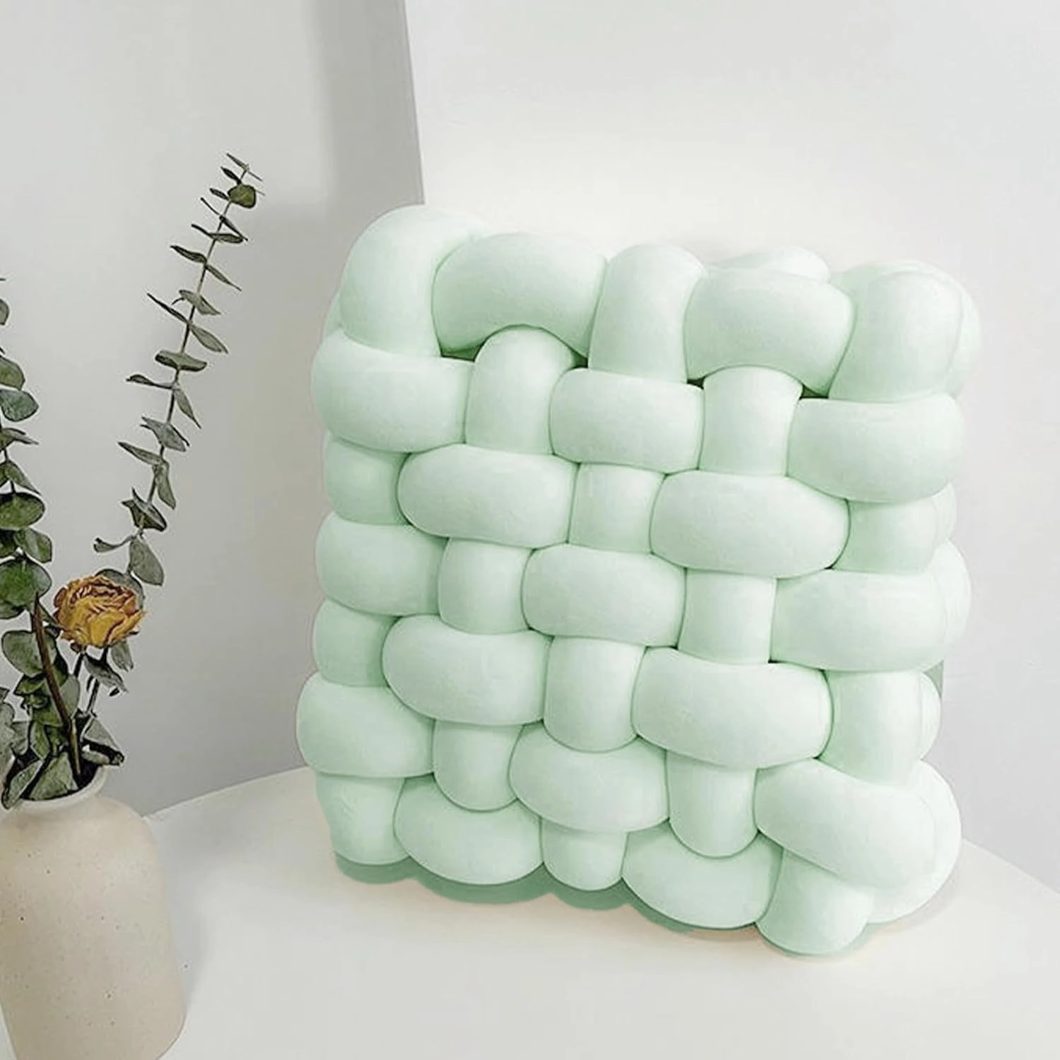 Velvet Chunky Yarn Bulky Giant Arm Knitting Yarn, Super Soft Jumbo Tube Weight, Fluffy DIY Crochet Hand Making Washable for Blanket, Pet Bed, Rugs Pillow (2.2lb-Light Green)