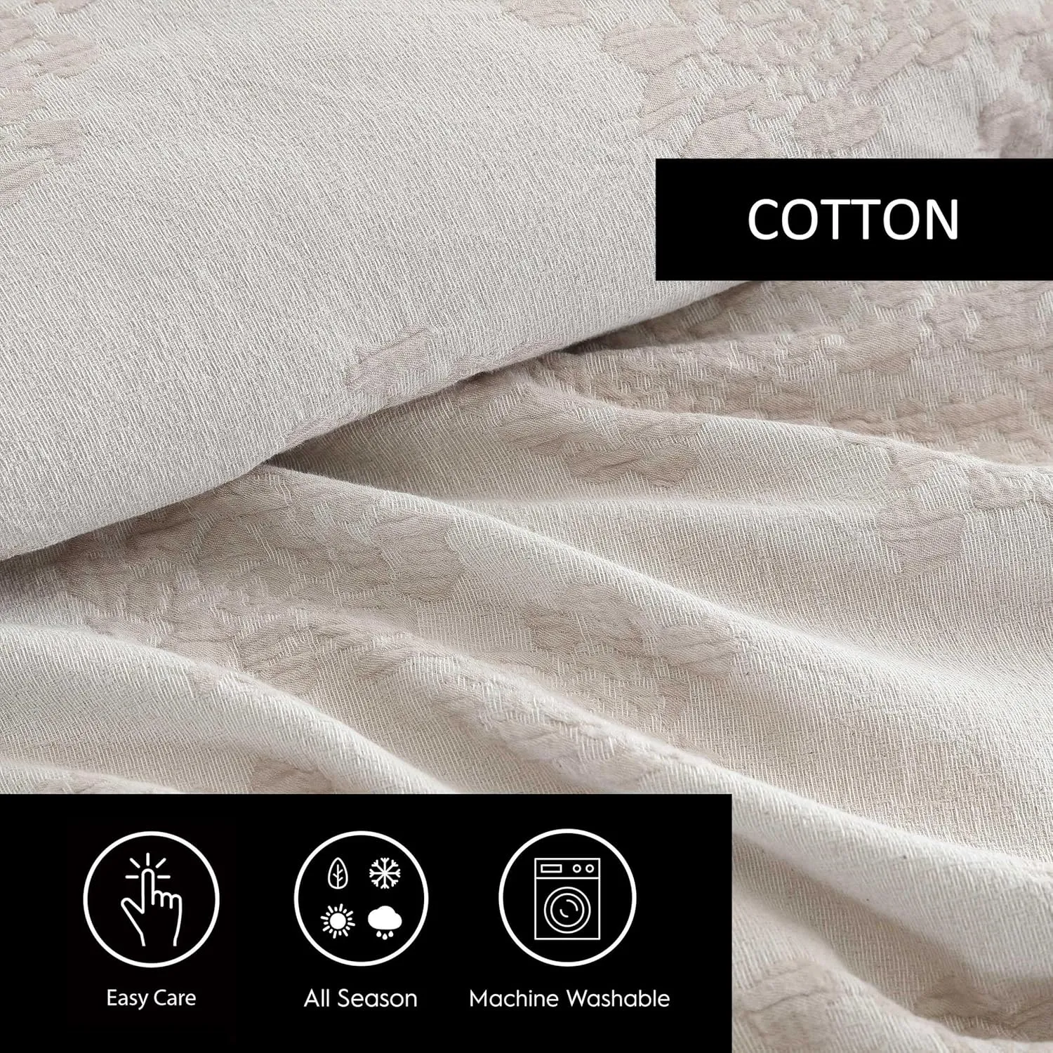 Vera Wang - Duvet Cover Set, Soft Bedding Set with Matching Shams, Delicate Floral Design, Chic Room Essentials (Roses Beige, Queen)