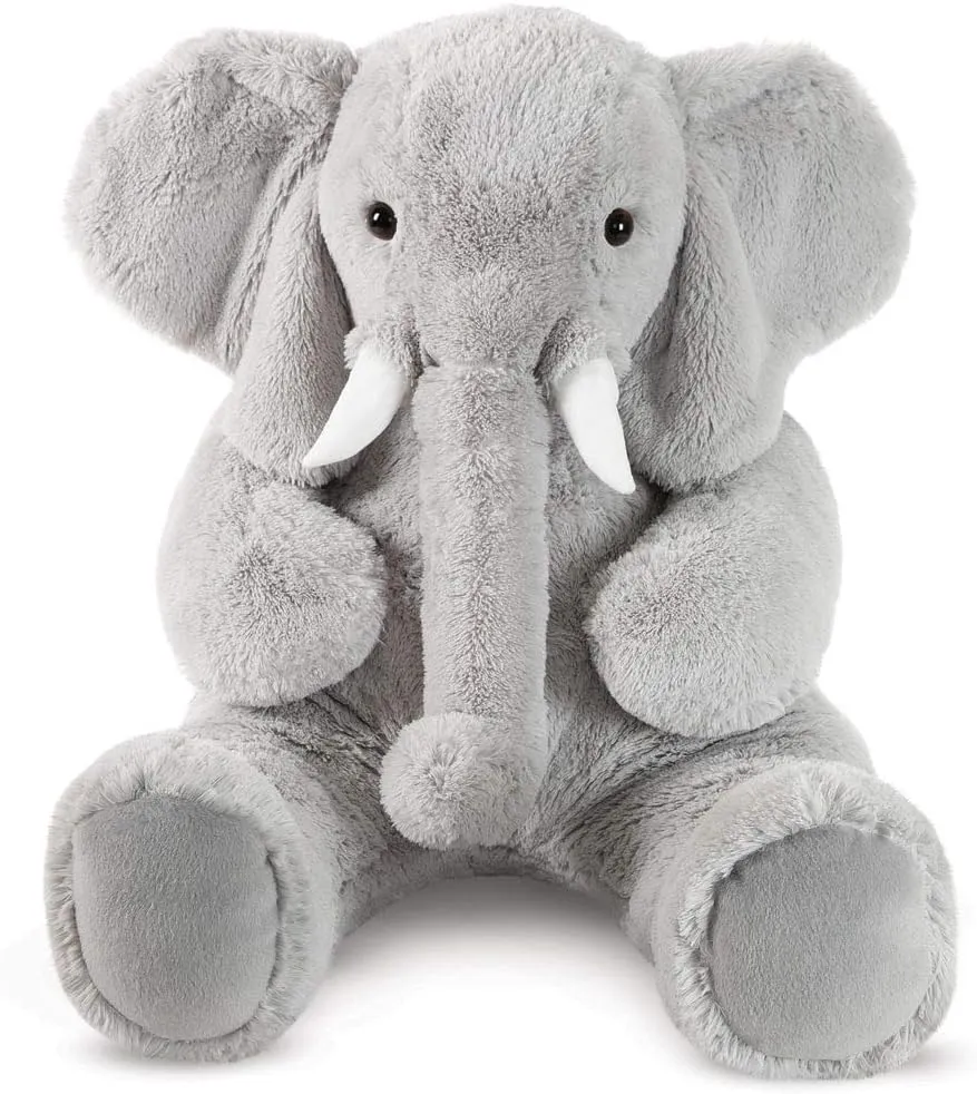 Vermont Teddy Bear Giant Elephant Stuffed Animal – 4 Foot Big Stuffed Elephant Plush from Giant Cuddle Collection Collectible Plushie for All Ages – Finished in The USA