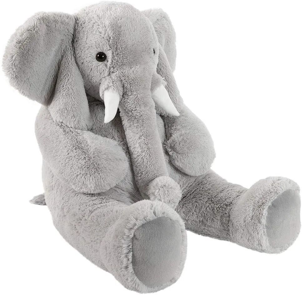 Vermont Teddy Bear Giant Elephant Stuffed Animal – 4 Foot Big Stuffed Elephant Plush from Giant Cuddle Collection Collectible Plushie for All Ages – Finished in The USA