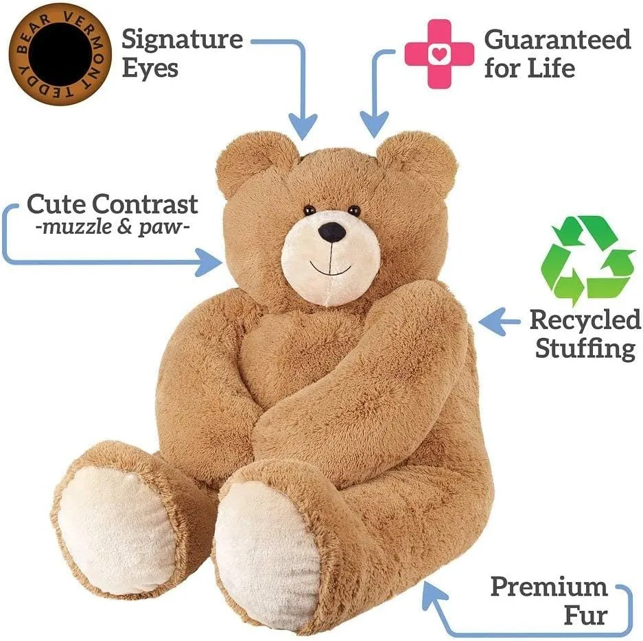 Vermont Teddy Bear Giant Teddy Bear – 4 FT, 48" Large Plush Toy, Giant Stuffed Animal, Soft Brown Bear Gift for Girlfriend, Wife, Anniversary or Birthday – Crafted in The USA