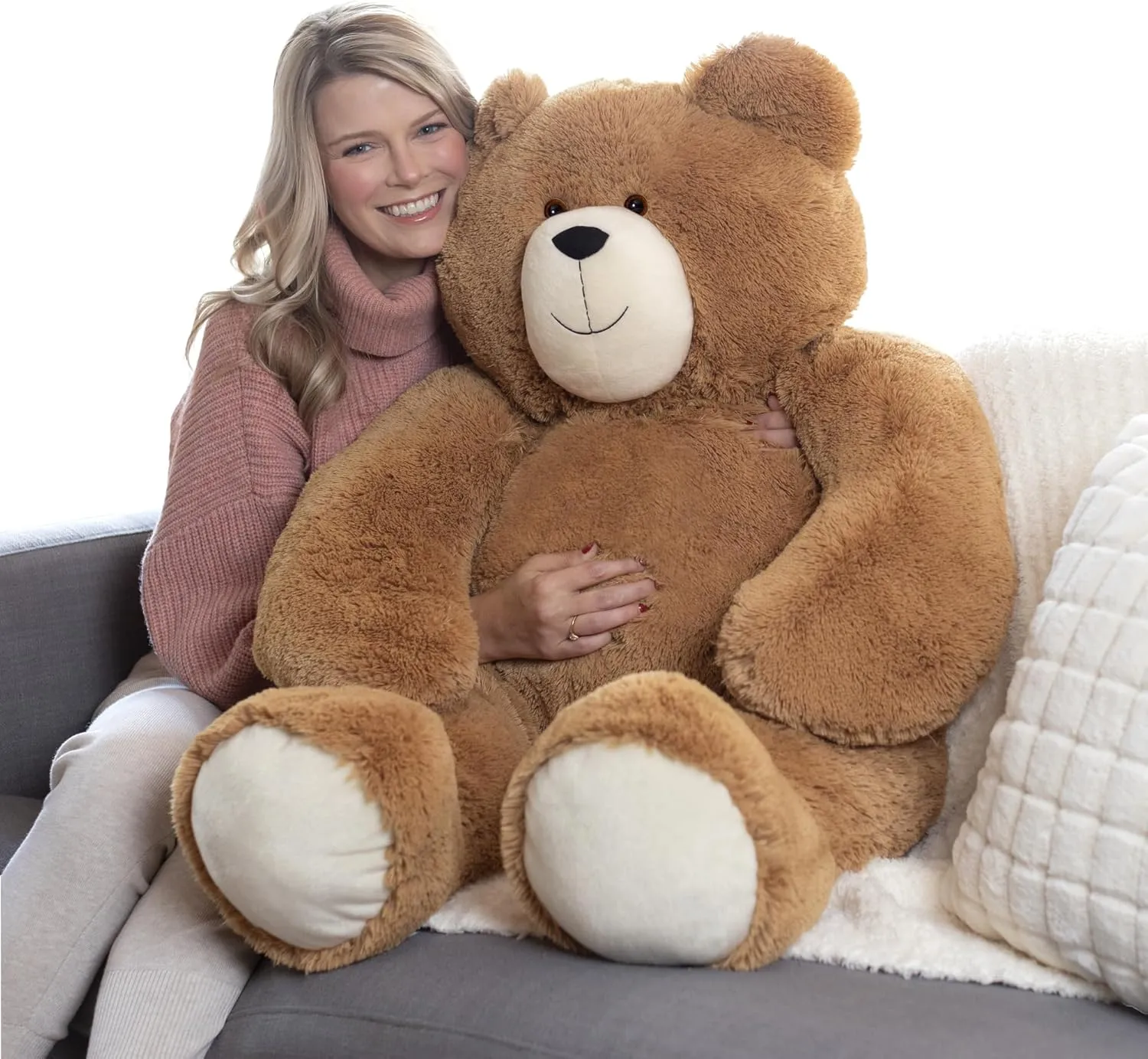 Vermont Teddy Bear Giant Teddy Bear – 4 FT, 48" Large Plush Toy, Giant Stuffed Animal, Soft Brown Bear Gift for Girlfriend, Wife, Anniversary or Birthday – Crafted in The USA