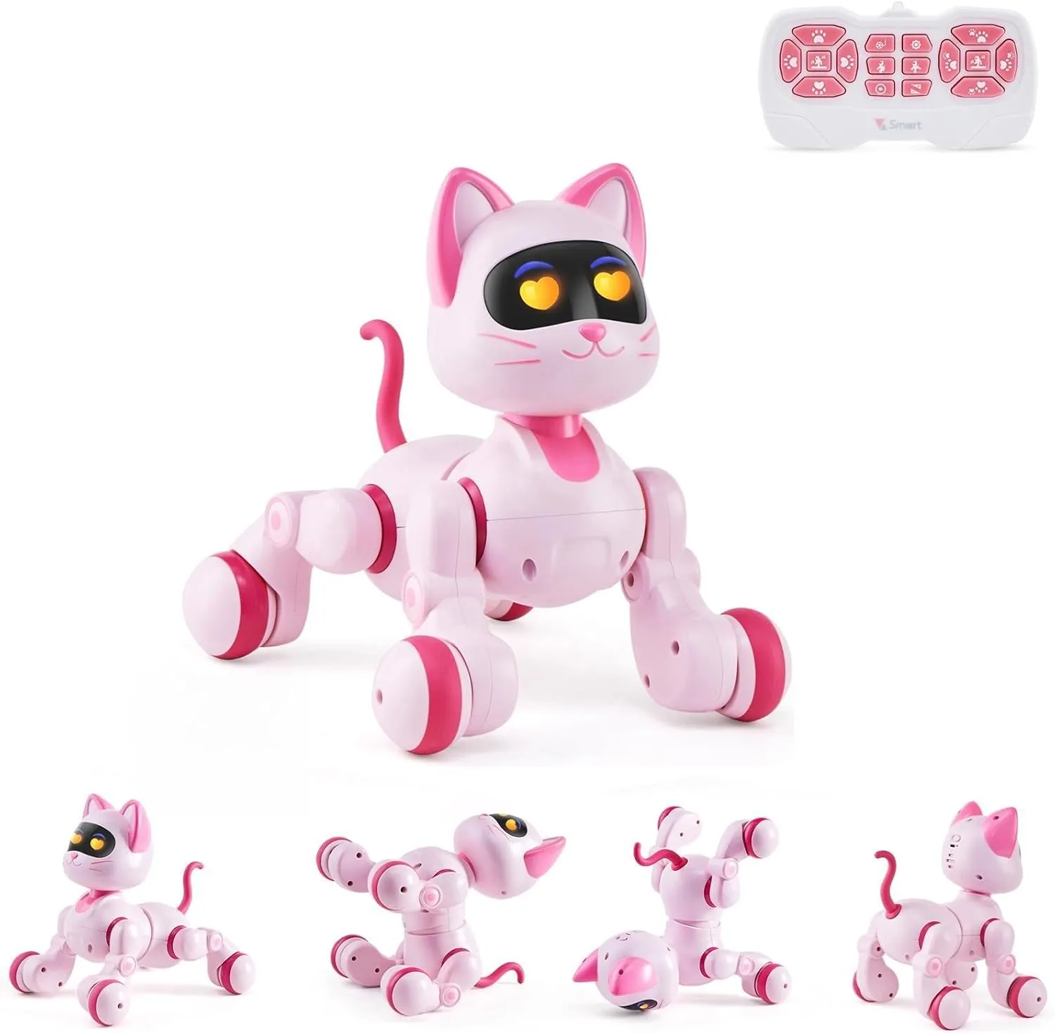 VEVOR Remote Control Robot Cat Toy, RC Cat Programmable Smart Interactive Robotic Pet for Kids with Touch Control, Walking Singing Dancing Robot Toy for 3 Years Old and Up, Boys and Girls