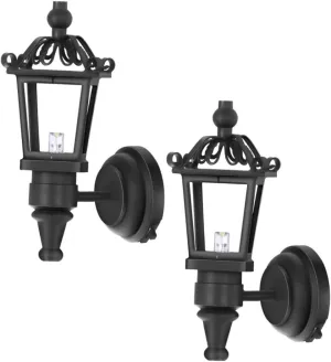 VICASKY 2pcs Scale Dollhouse Miniature Vintage Led Wall Lamp Decorative Wall-Mounted Lights for Mini House Furniture Dollhouse Accessories for Enhancing Miniature Scenes