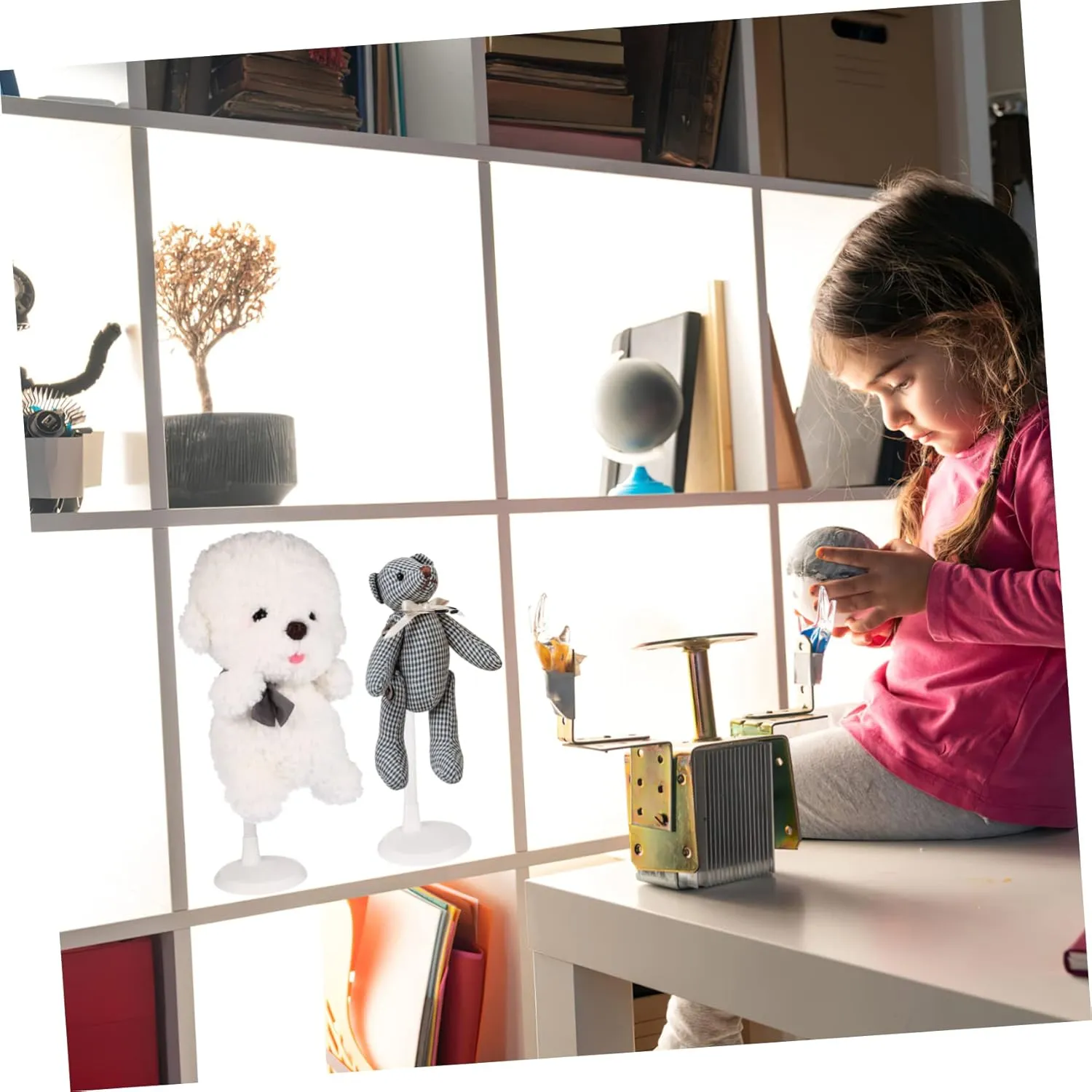 VICASKY 2sets Doll Furniture Stands Doll Storage Racks Action Figure Holders Display Brackets Home Shop 4pcs*2