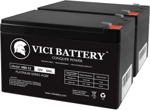 VICI Battery 12v 9AH Battery for Go-Ped ESR 750EX Electric Scooter - 2 Pack Brand Product